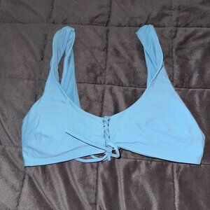 NEW Aerie Blue Lace Up Tie Bikini Top - Blue